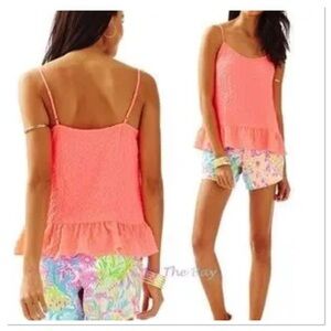 Lilly Pulitzer 100% Polyester
Orange Sleeveless Top Size Large